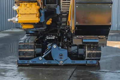 Vermeer 40x55DR S3 rear view showing yellow rotary head, drill pipe carousel, black undercarriage, tracked base, 140 hp engine