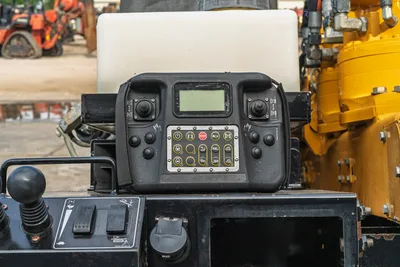 2018 Vermeer D24x40 S3 operator remote control panel with dual joysticks, LCD display, and function buttons