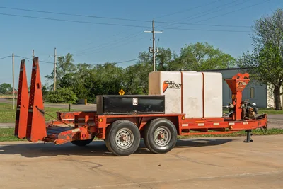 2016 Belshe WB14-2EP trailer with Ditch Witch FM5x mixing system, rear 3/4 view, excellent condition.