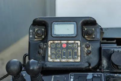 2019 Vermeer D40x55 S3 operator control panel showing LCD display, dual joysticks, and function button array with wear from use.