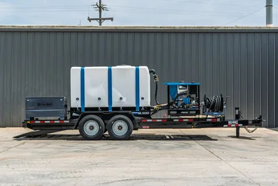 2026 Behnke TBCT2220ET-BT-R HDD mud mixing trailer, full profile view, SL500 poly tank, PM170 pump, hose reel, Better Built toolbox, tandem axle