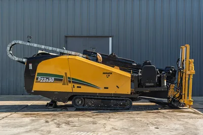 2016 Vermeer D23x30 S3 Navigator HDD drill, full side profile, rubber tracks, drill frame, pipe carousel, cable tray visible