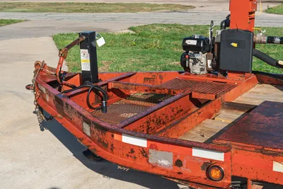 2016 Belshe WB14-2EP trailer headstock with Ditch Witch FM5x mixing system, worn orange paint.