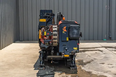2023 Ditch Witch JT20 HDD drill, rear view, carriage assembly, hydraulic system, rubber tracks, stabilizers, engine enclosure