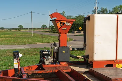 Belshe WB14-2EP trailer, Ditch Witch FM5 mixer, engine, tank on deck.