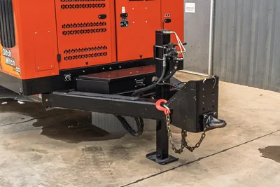 2023 Ditch Witch HX50 mud mixer rear tongue hitch, jack stand, safety chain, red hook, hydraulic lines, louvered engine enclosure