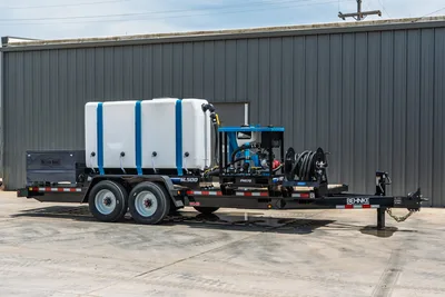 Behnke TBCT2220ET-BT-R HDD mud mixing trailer with SL500 tank, PM170 pump, hose reel, Better Built toolbox, tandem axle