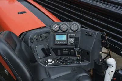 2015 Ditch Witch JT20 operator console with analog gauges, LCD display, joystick, toggle switches, and drill controls; used condition