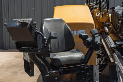 2021 Vermeer D24x40 S3 operator seat with dual joystick controls, display panel, and drill carriage visible at right