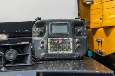2014 Vermeer 24x40 Series II HDD remote control station with joystick navigation and primary operator interface panel.